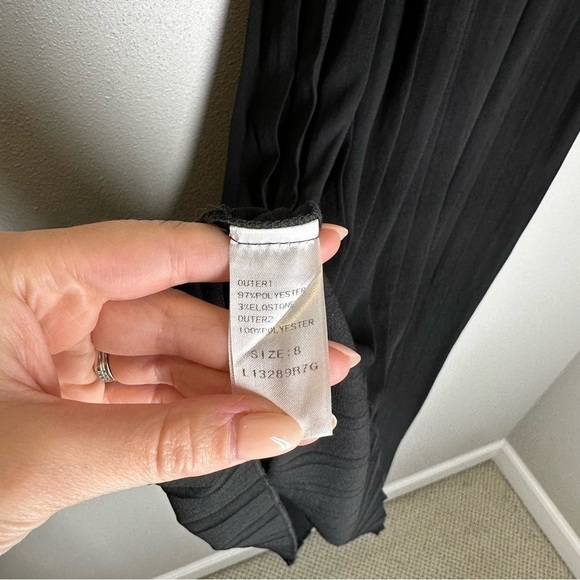 ASOS Little Mistress Sequin Pleated Midi Dress Black Silver Size 4 Women’s - Picture 7 of 14